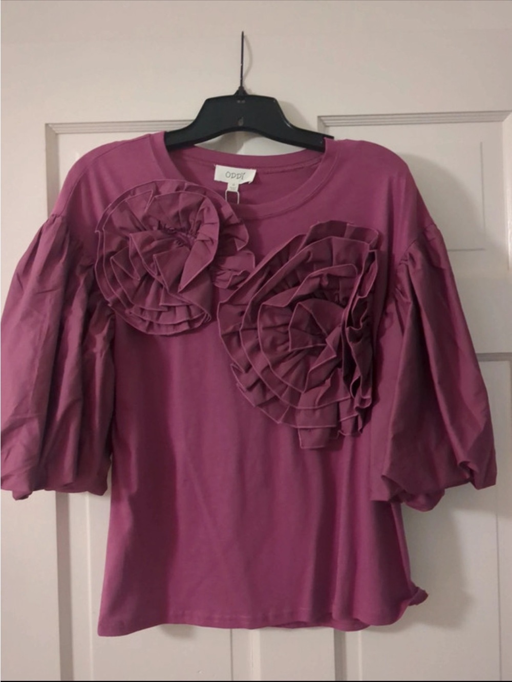 Purple 3D flower Detail Women's Top